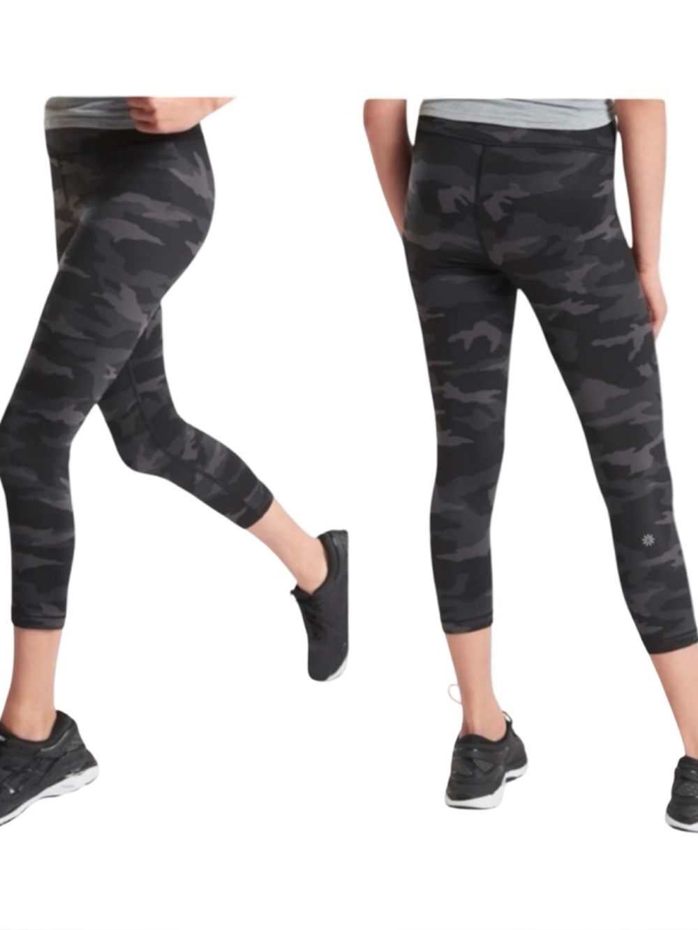 ATHLETA GIRL XXL High Waist Chit Chat Capri Tight Black Camo Style# 981017-01